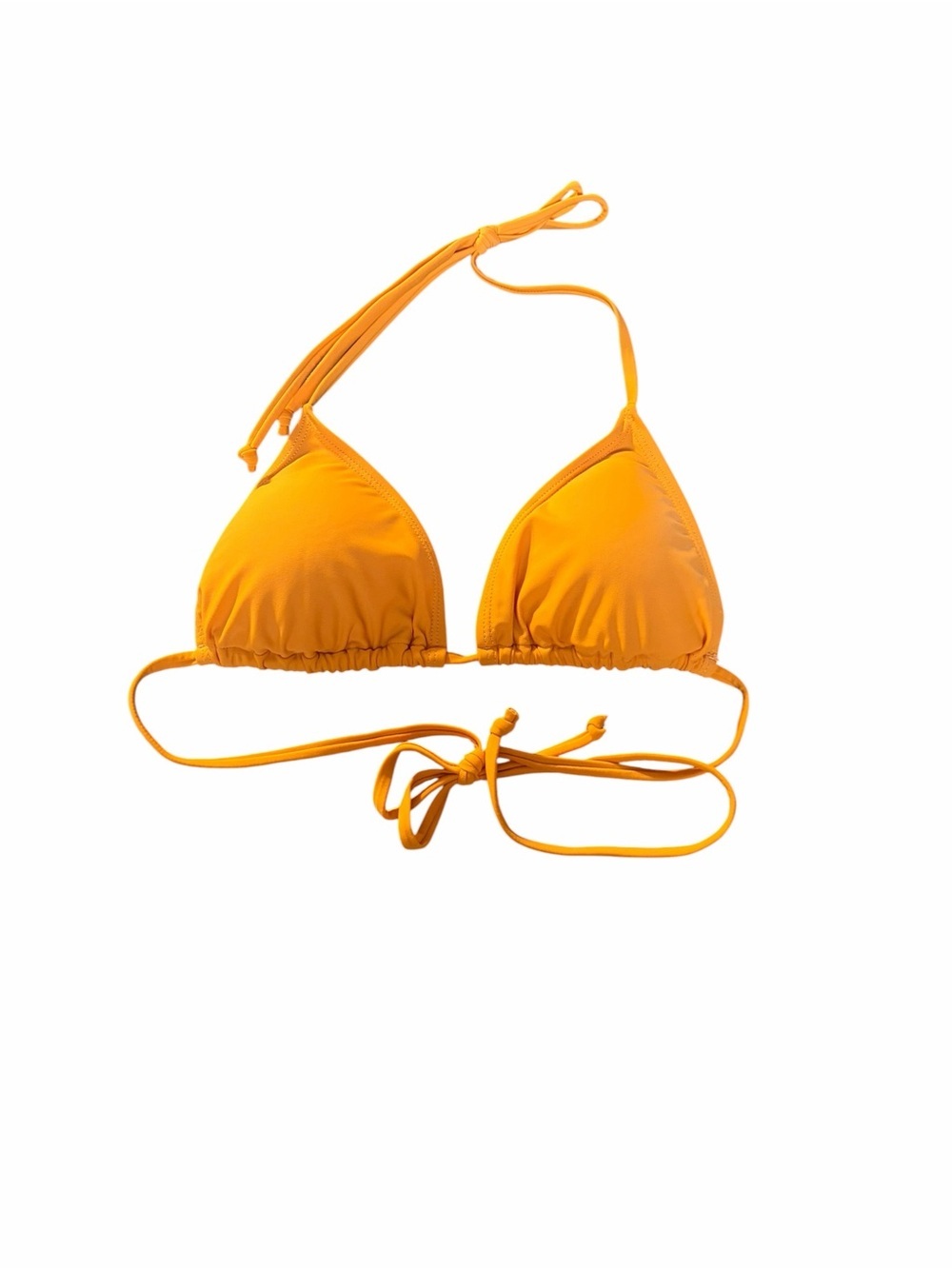 Cabana Del Sol Triangle Bikini Top L Orange Halter Tie String Bikini NWOT